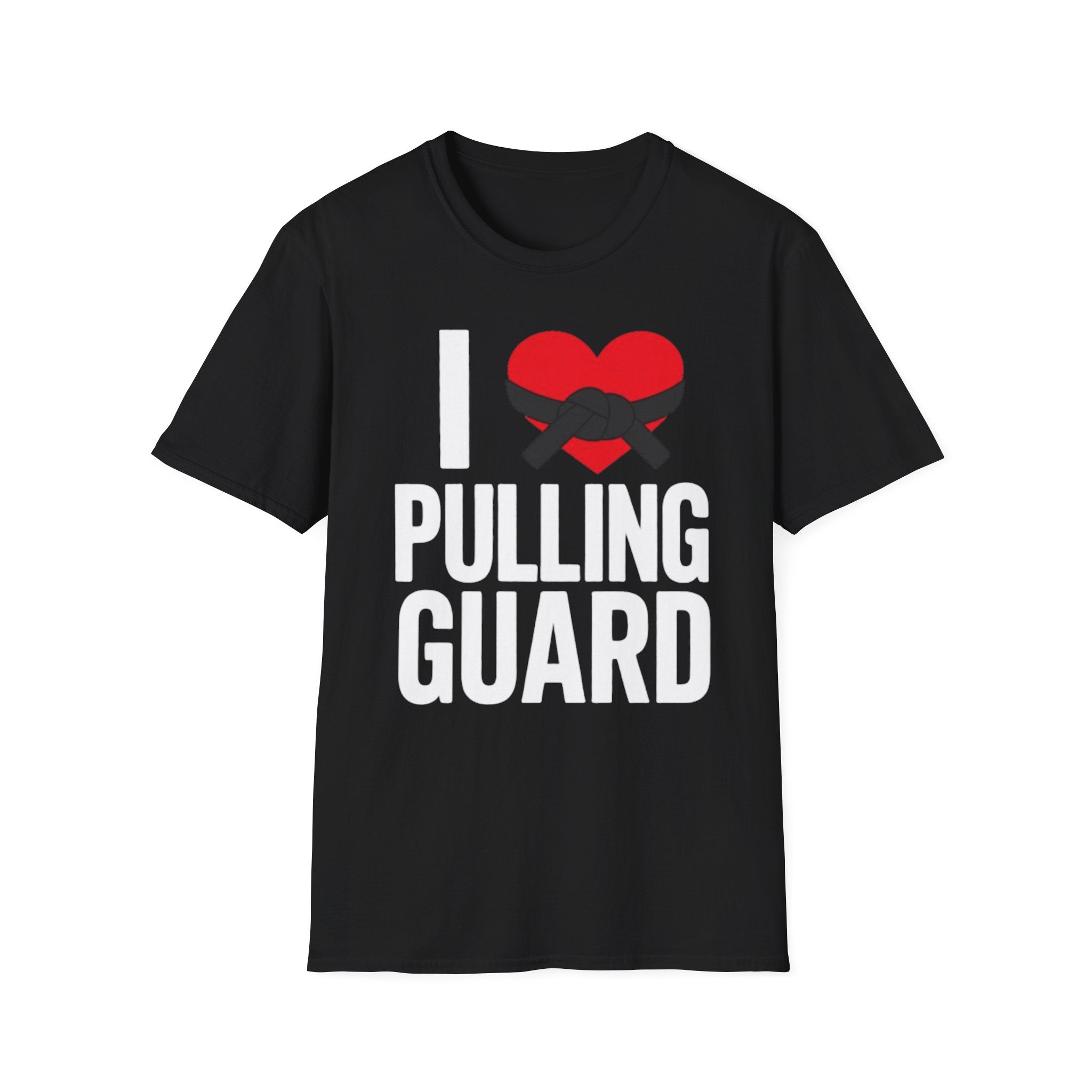 Pulling Guard T-Shirt — I  (Heart with Knotted Belt) Brazilian Jiu-Jitsu Tee